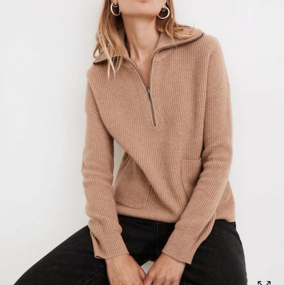 Madewell Tan Cowl Neck Sweater